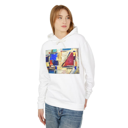 Artistic Unisex Lightweight Hooded Sweatshirt, Unique Gift, Cozy Layer, Summer Style, Casual Wear, Abstract Print