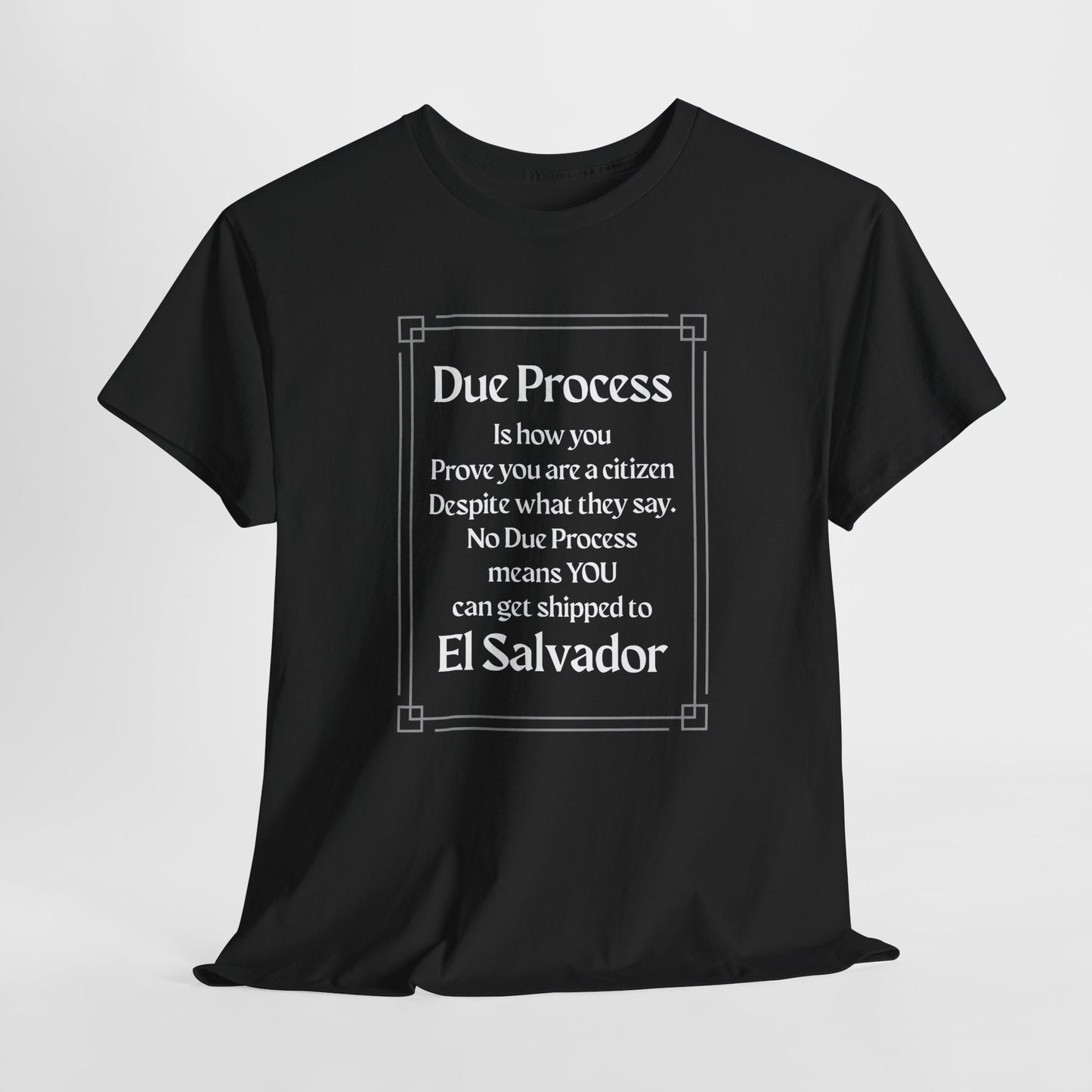 Unisex Heavy Cotton Tee - 'Due Process' Statement Tee for Advocates