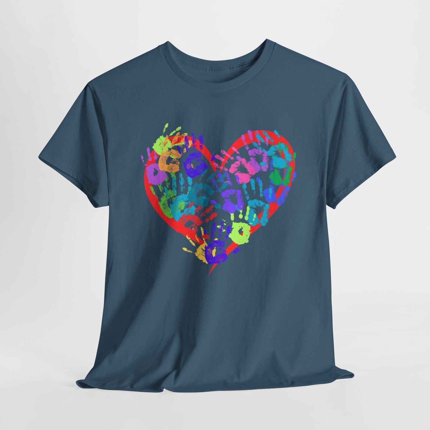 Colorful Heart Unisex Heavy Cotton Tee - Perfect for Valentine's Day & Everyday Love