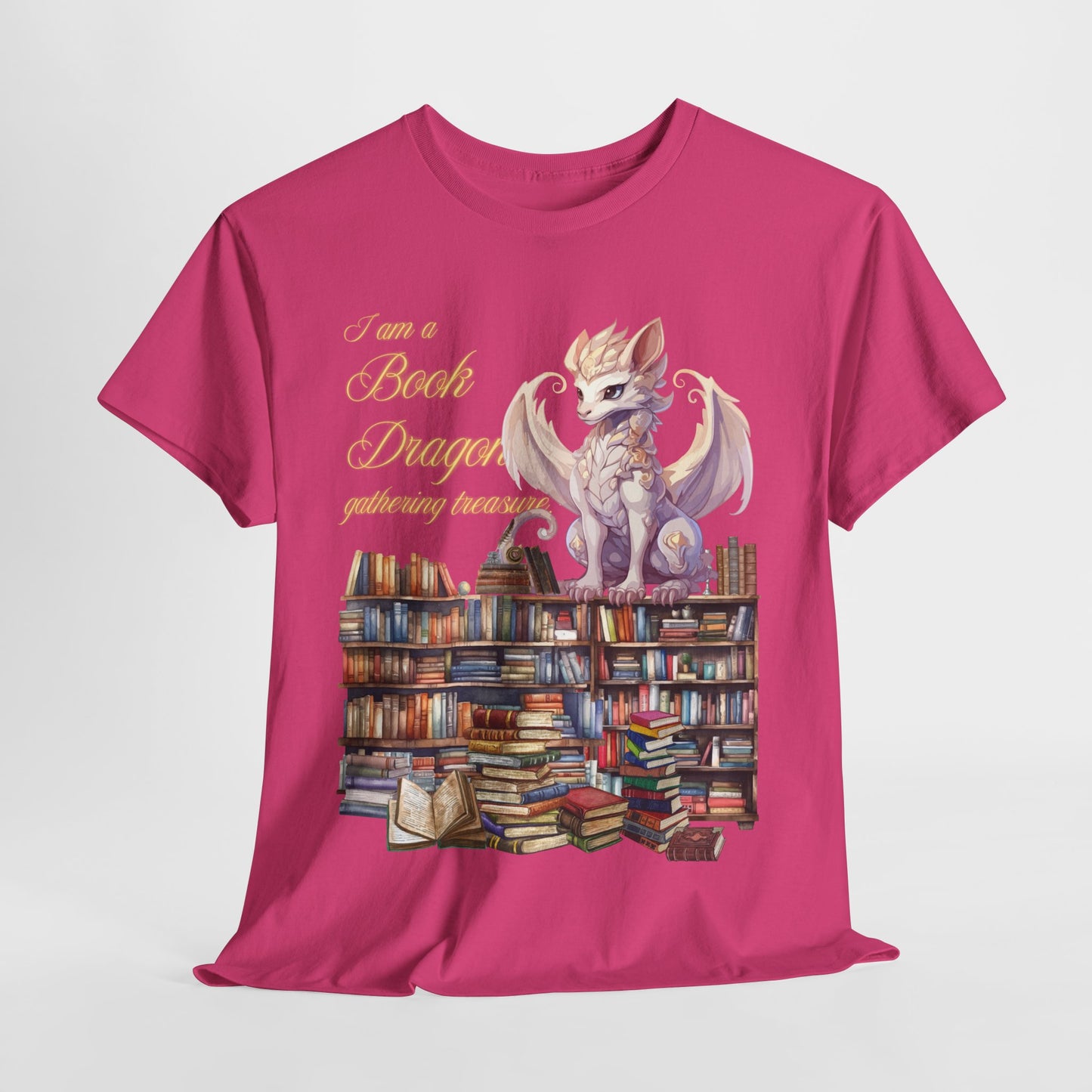 Book Dragon Unisex Heavy Cotton Tee - Perfect for Literature Lovers