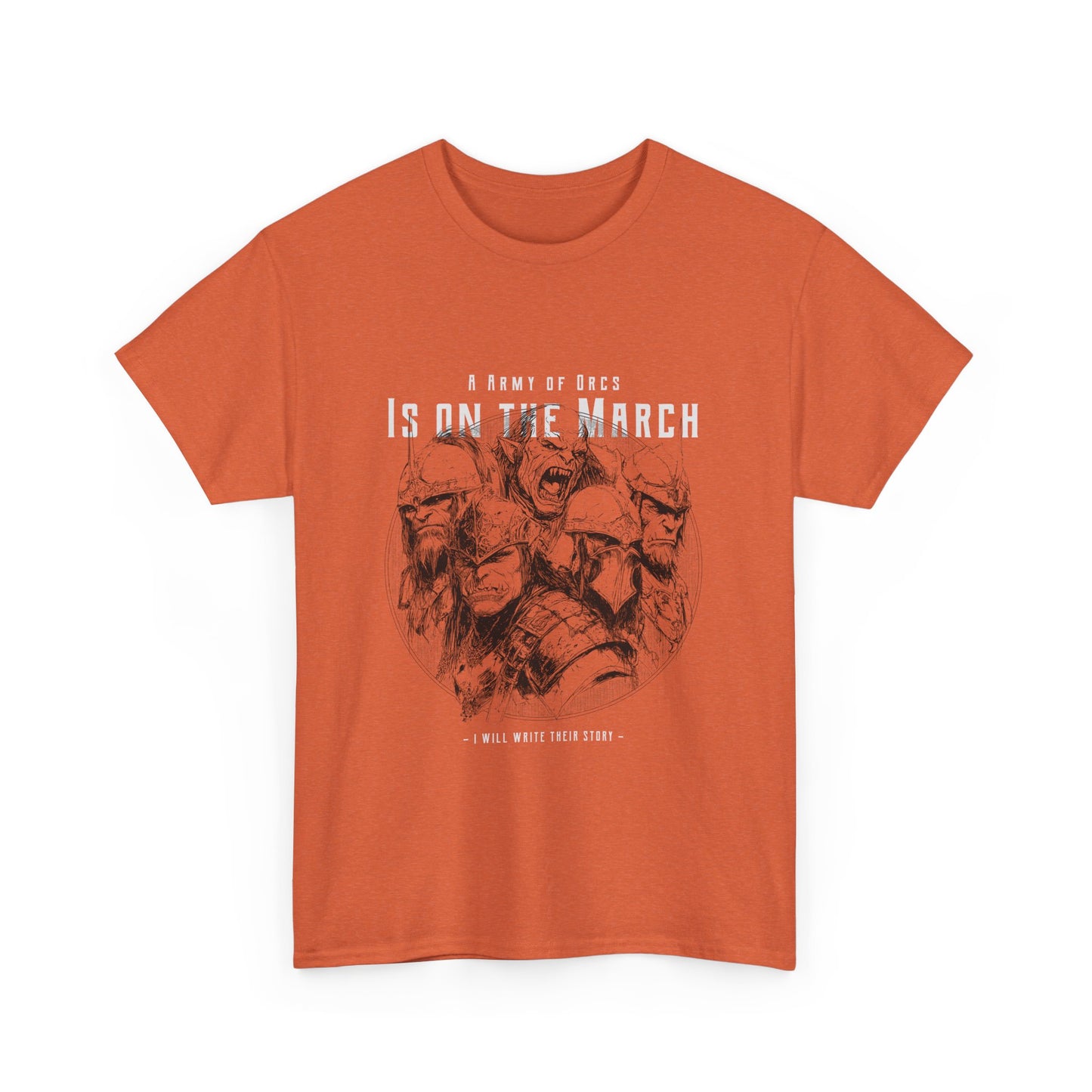 Unisex Heavy Cotton Tee - Fantasy Orc Graphic Tee for Adventure Novel Enthusiasts