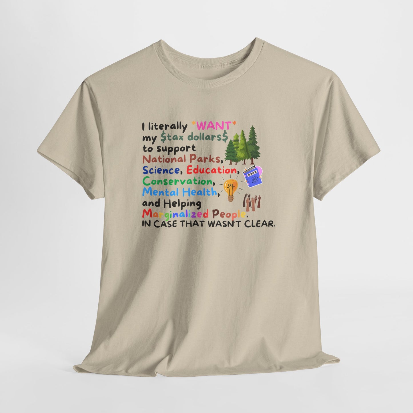 Supportive Message Unisex Heavy Cotton Tee - Conservation & Mental Health Awareness