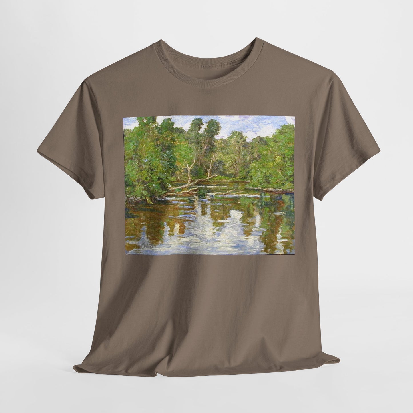 Nature Inspired Unisex Heavy Cotton Tee - Colorful Landscape Design