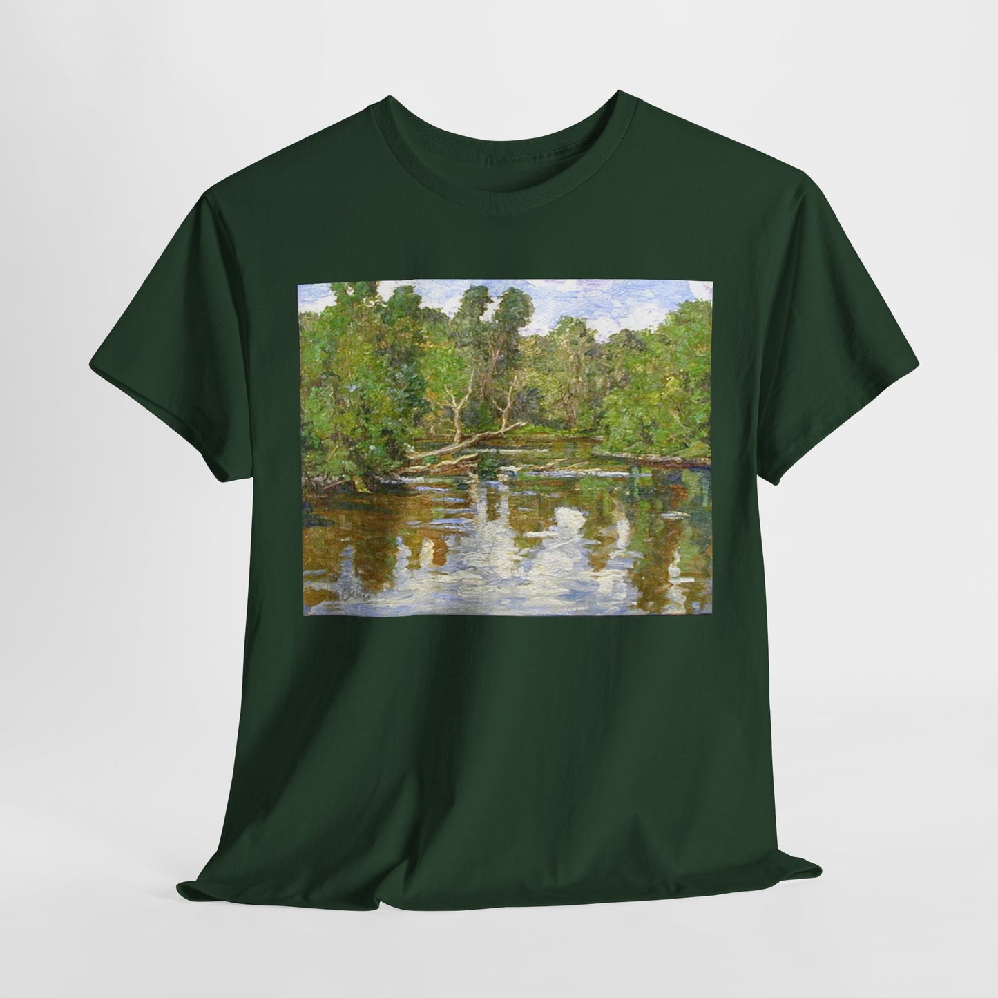 Nature Inspired Unisex Heavy Cotton Tee - Colorful Landscape Design