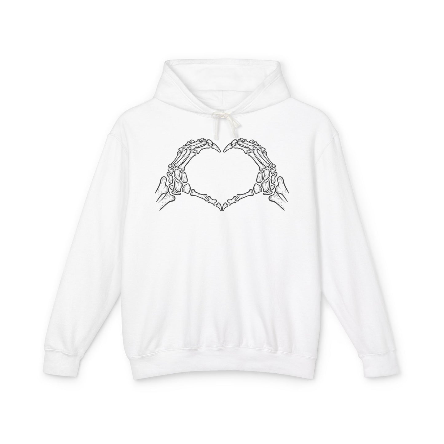 Skeleton Hands Heart Unisex Lightweight Hoodie, Skeleton Hoodie, Gift for Him, Gift for Her, Halloween Sweatshirt, Cozy Casual Wear