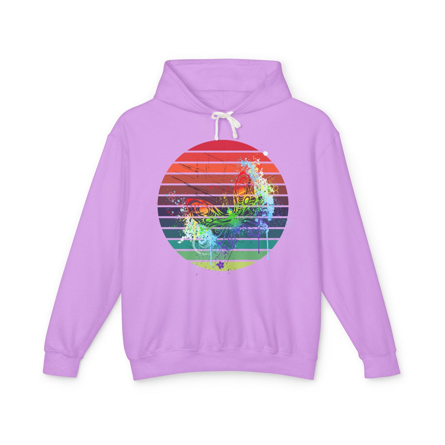 Vibrant Sunset Hoodie, Unisex Lightweight Pullover, Casual Wear, Gift for Him or Her, Summer Fashion, Beach Vibes