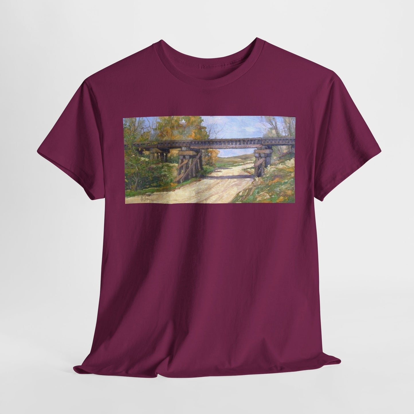 Artistic Cotton Tee – Vintage Landscape Print