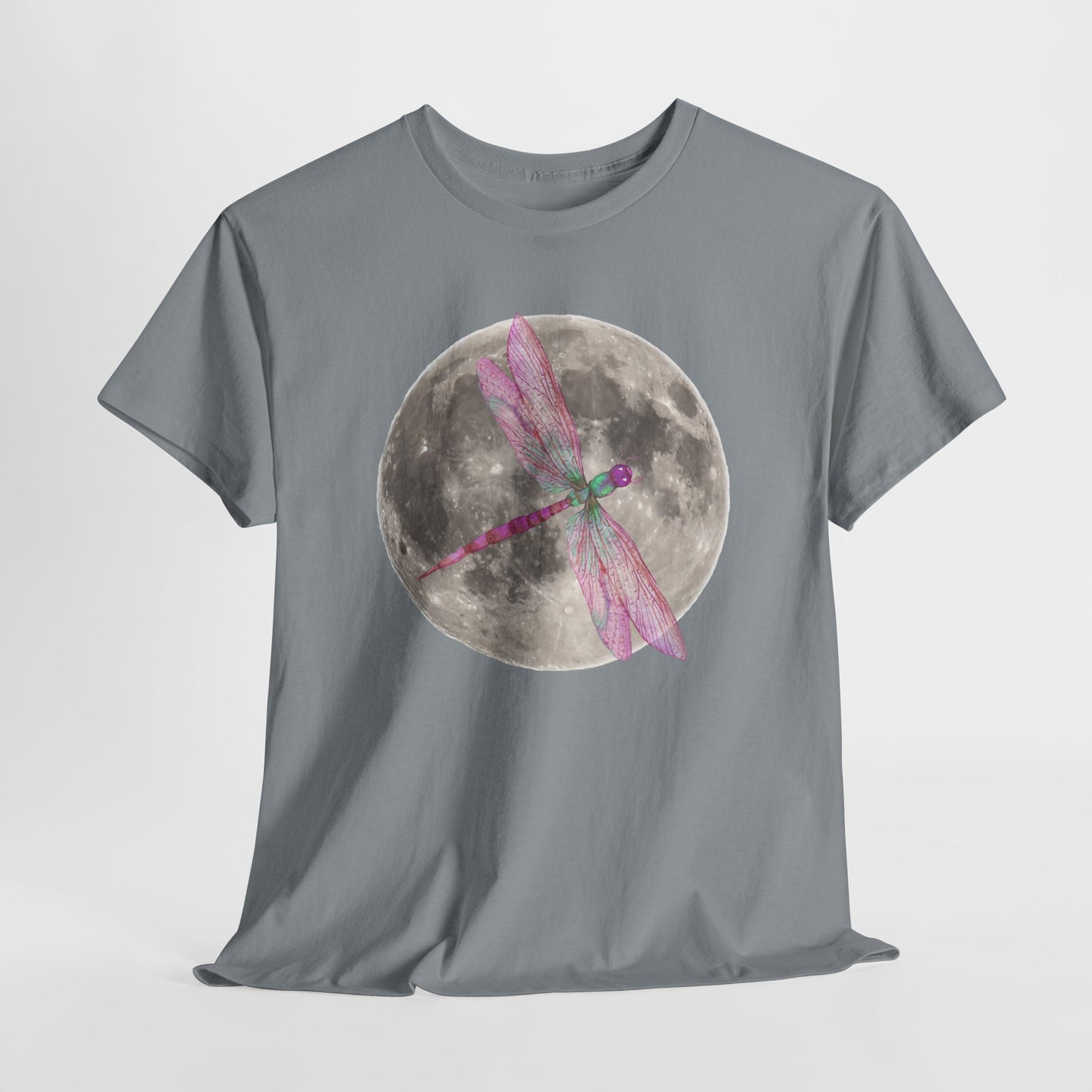 Moonlight Dragonfly Tee, Enchanted Nature Shirt for Dreamers, Boho Style Gift, Celestial Gifts, Casual Everyday Wear