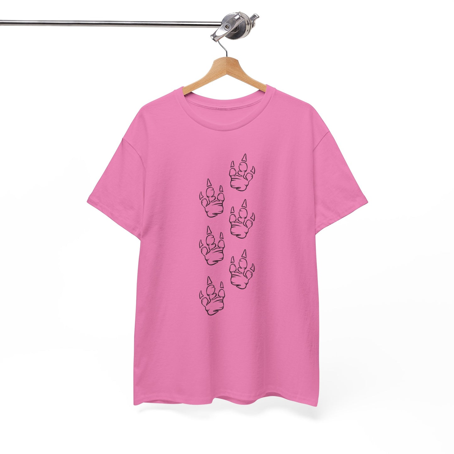 Creative Unisex Heavy Cotton Tee with Playful Dinosaur Print Design