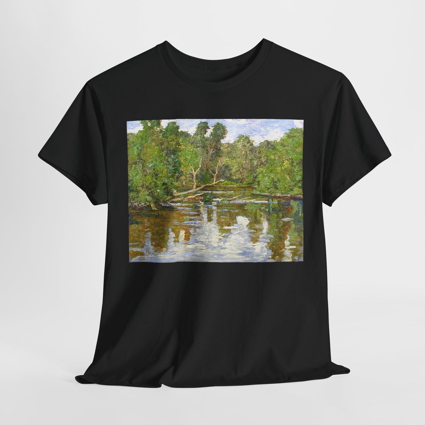 Nature Inspired Unisex Heavy Cotton Tee - Colorful Landscape Design