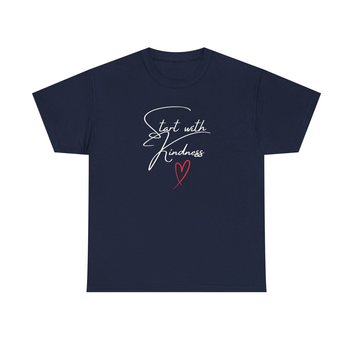 Unisex Heavy Cotton Tee - 'Start with Kindness' Inspirational T-Shirt