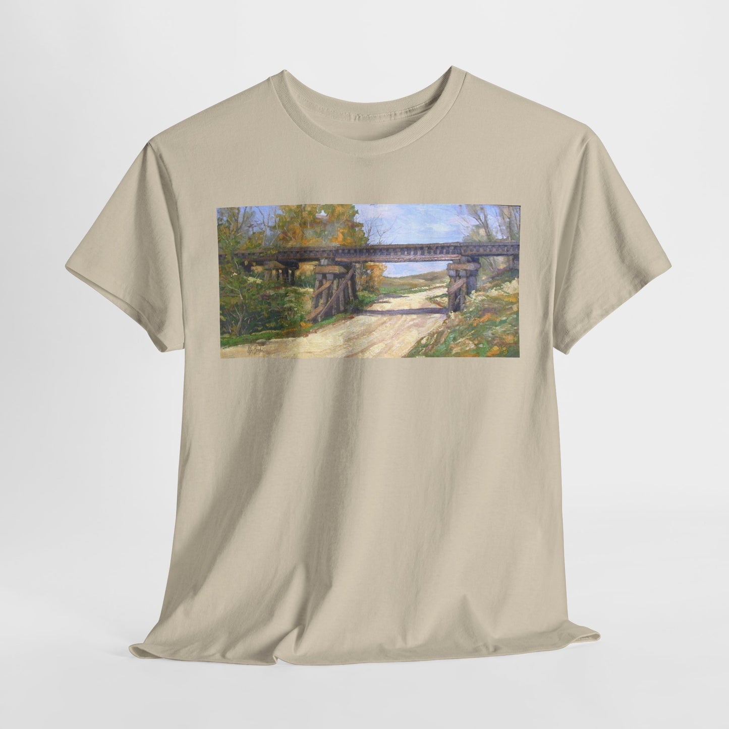 Artistic Cotton Tee – Vintage Landscape Print