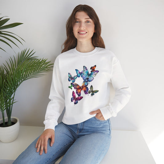Butterfly Dreams Unisex Sweatshirt - Cozy Graphic Crewneck, Perfect for Nature Lovers, Gift for Friends, Spring Style, Casual Wear