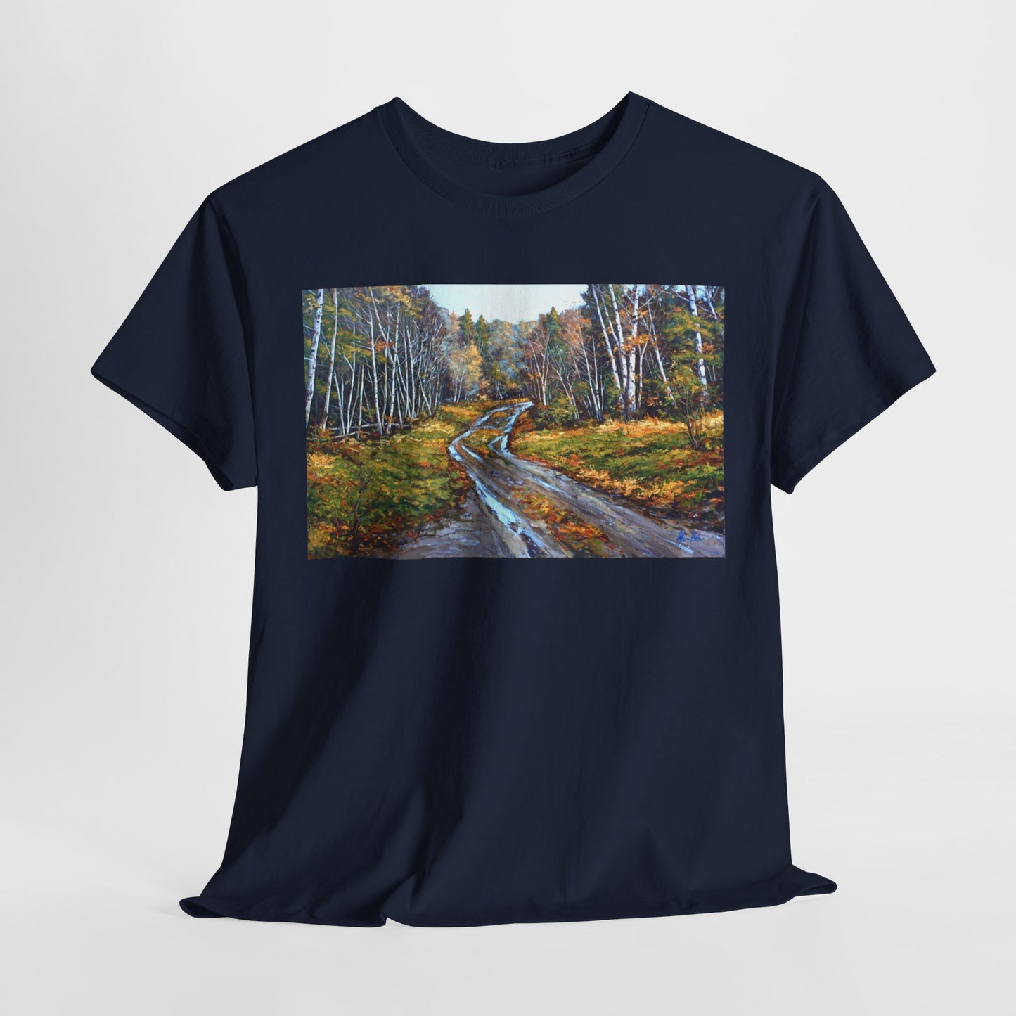 Autumn Landscape Unisex Heavy Cotton Tee - Nature Inspired Tee for Outdoor Lovers