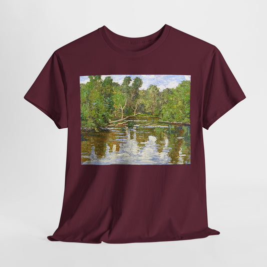 Nature Inspired Unisex Heavy Cotton Tee - Colorful Landscape Design