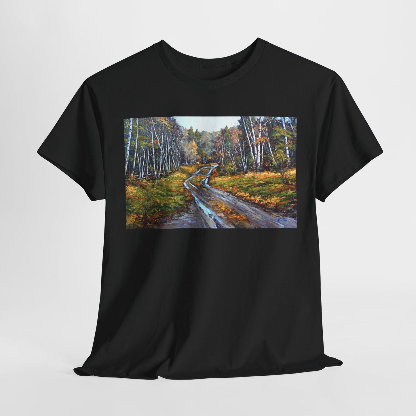 Autumn Landscape Unisex Heavy Cotton Tee - Nature Inspired Tee for Outdoor Lovers