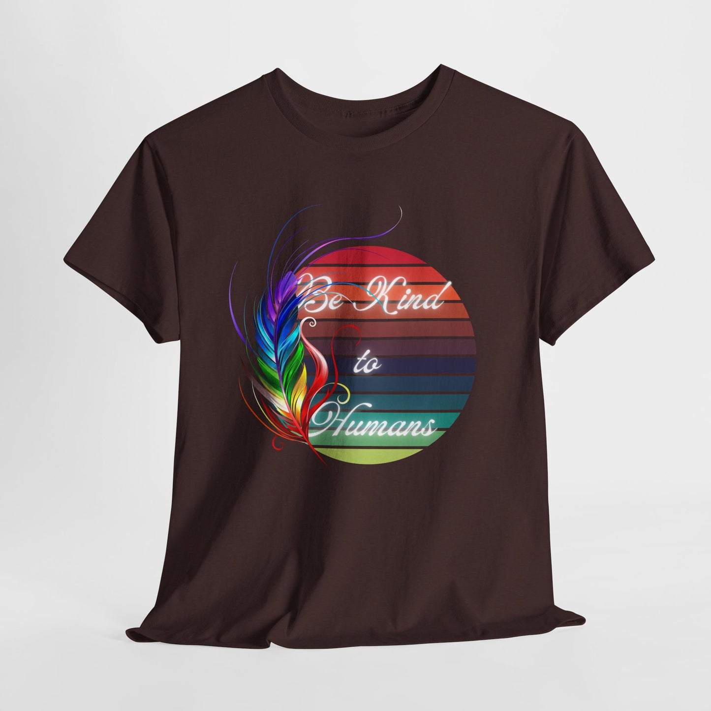 Be Kind to Humans Unisex Heavy Cotton Tee - Colorful Graphic Tee for Kindness Advocates