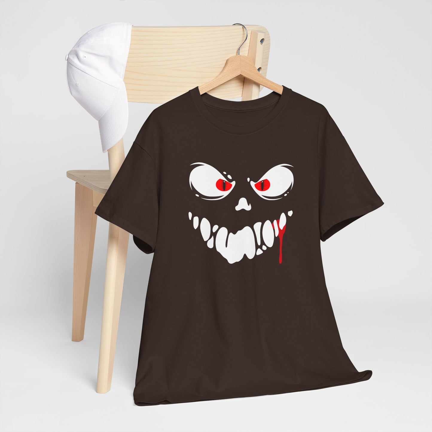 Freaky Halloween Unisex Heavy Cotton Tee - Scary Ghost Design