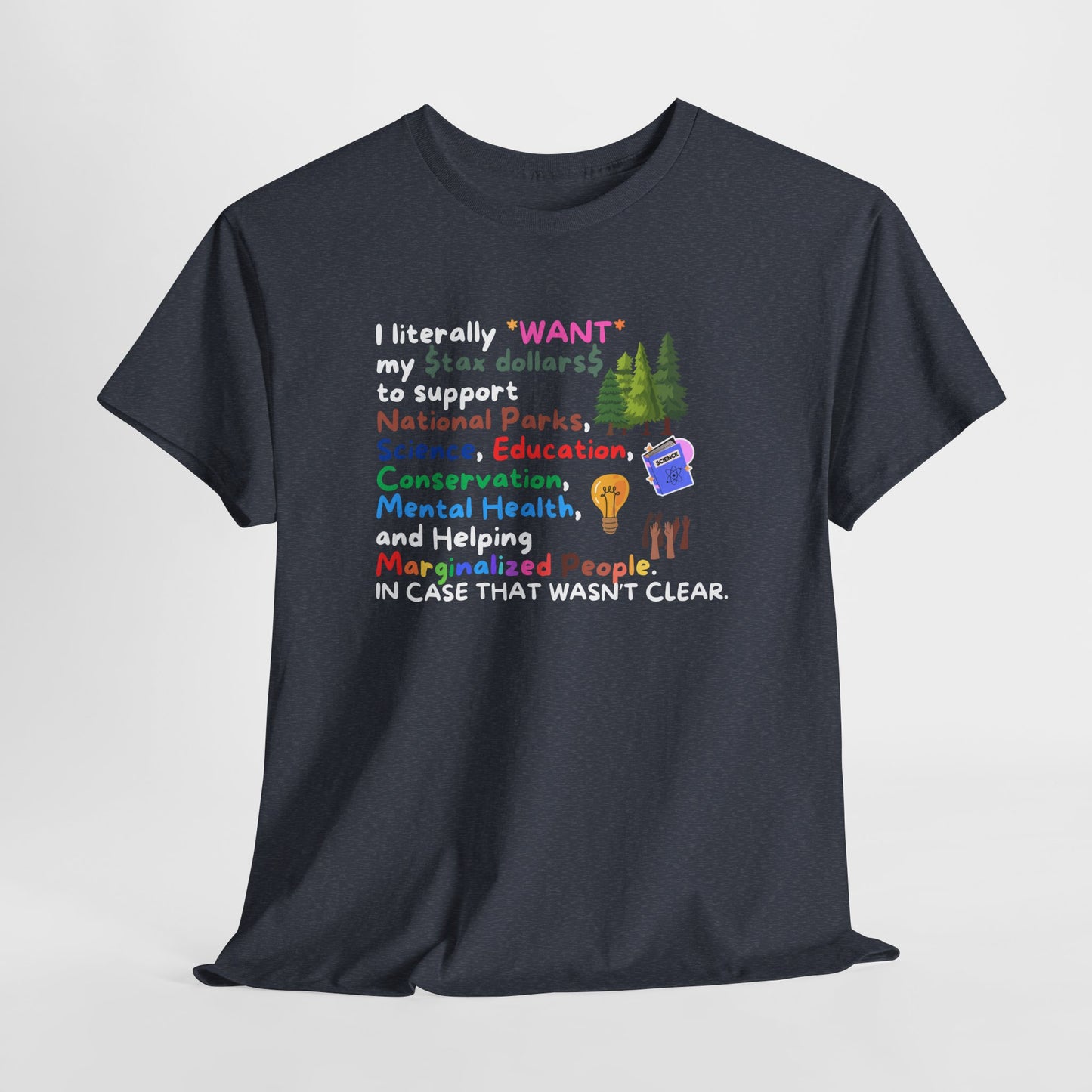 Supportive Unisex Heavy Cotton Tee - Eco & Mental Health Advocacy