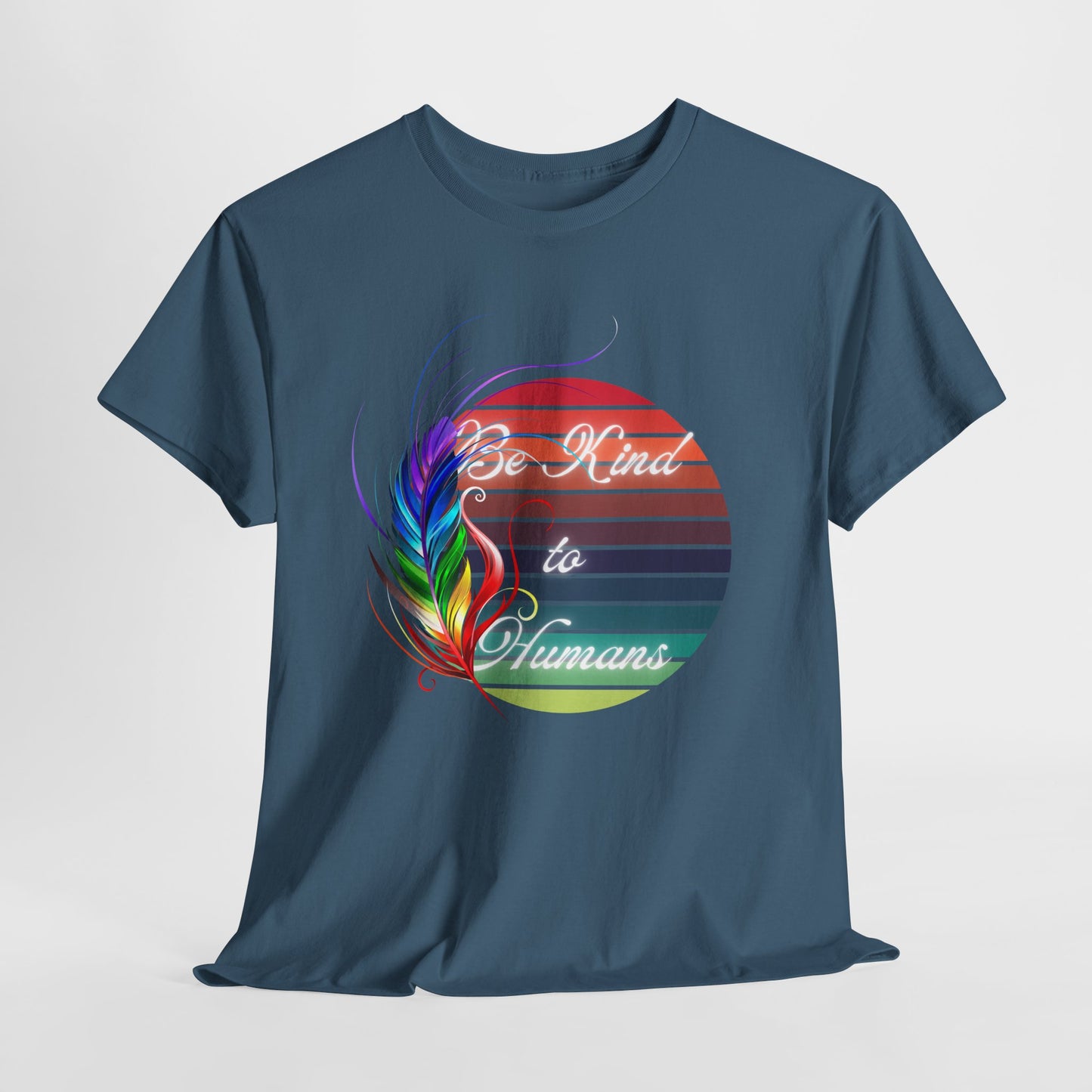 Be Kind to Humans Unisex Heavy Cotton Tee - Colorful Graphic Tee for Kindness Advocates
