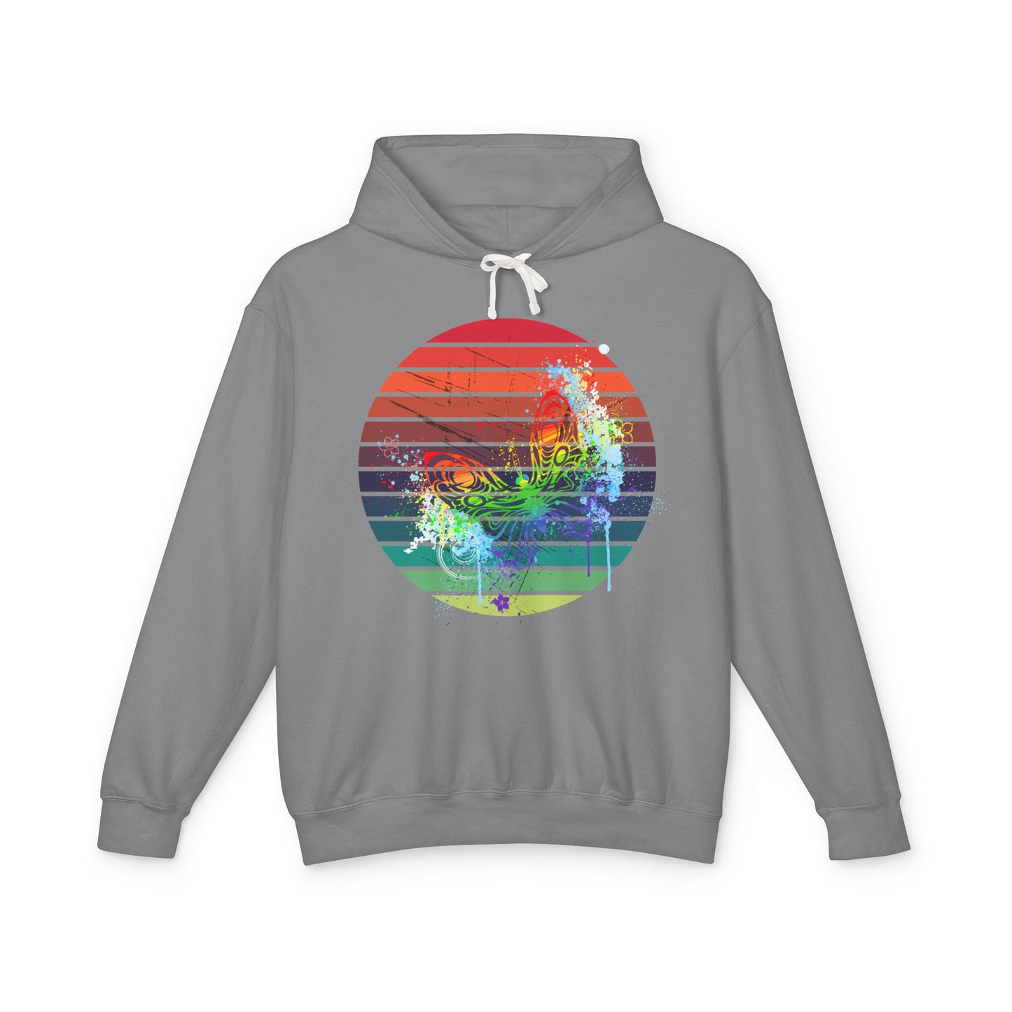 Vibrant Sunset Hoodie, Unisex Lightweight Pullover, Casual Wear, Gift for Him or Her, Summer Fashion, Beach Vibes