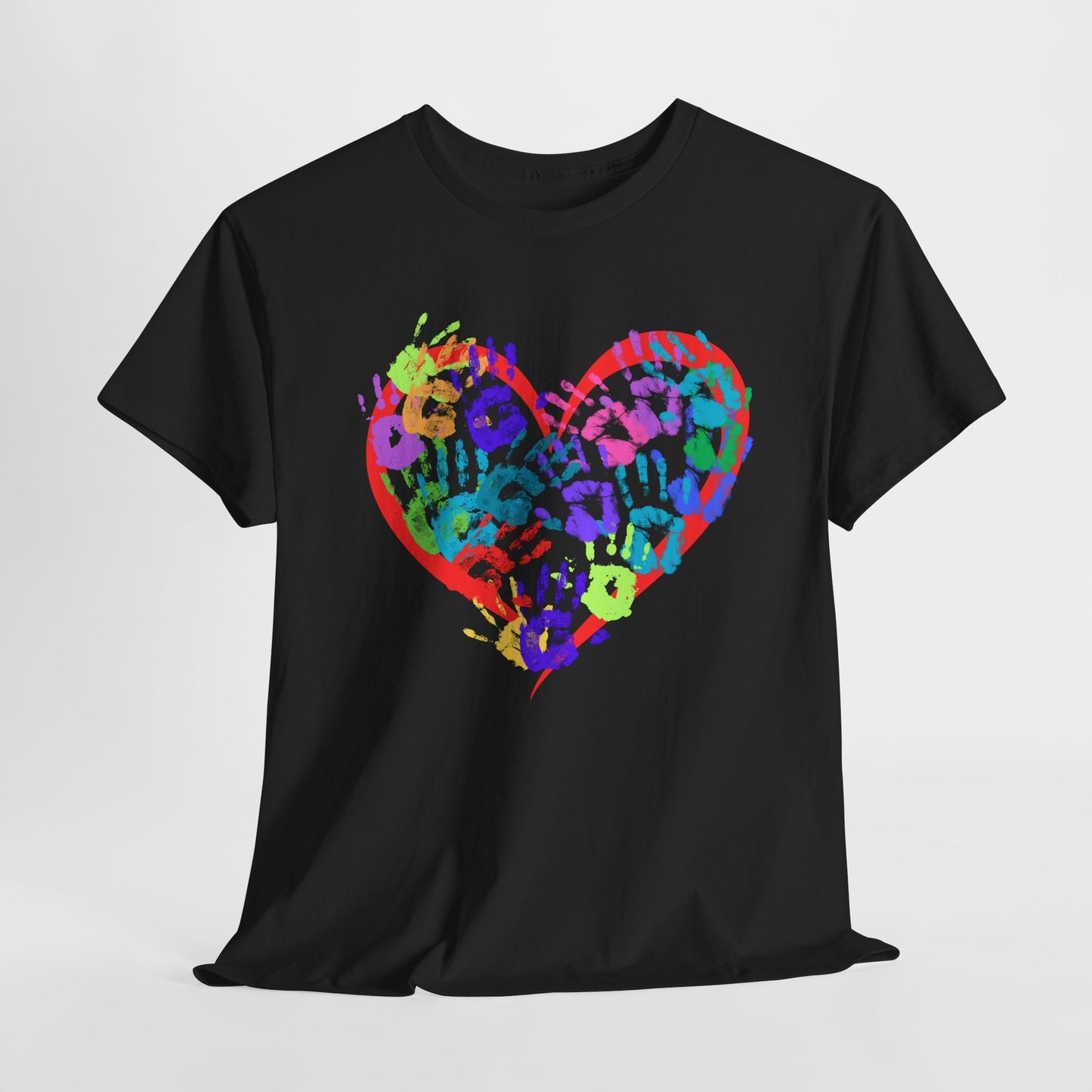 Colorful Heart Unisex Heavy Cotton Tee - Perfect for Valentine's Day & Everyday Love