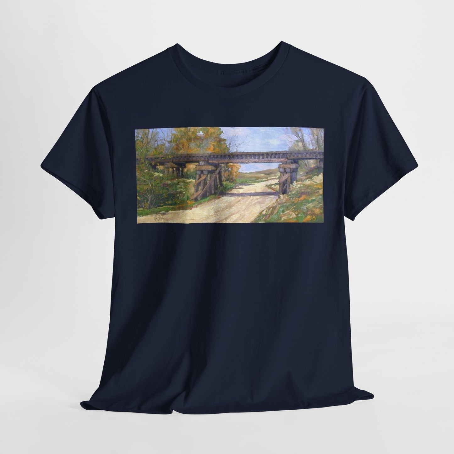 Artistic Cotton Tee – Vintage Landscape Print