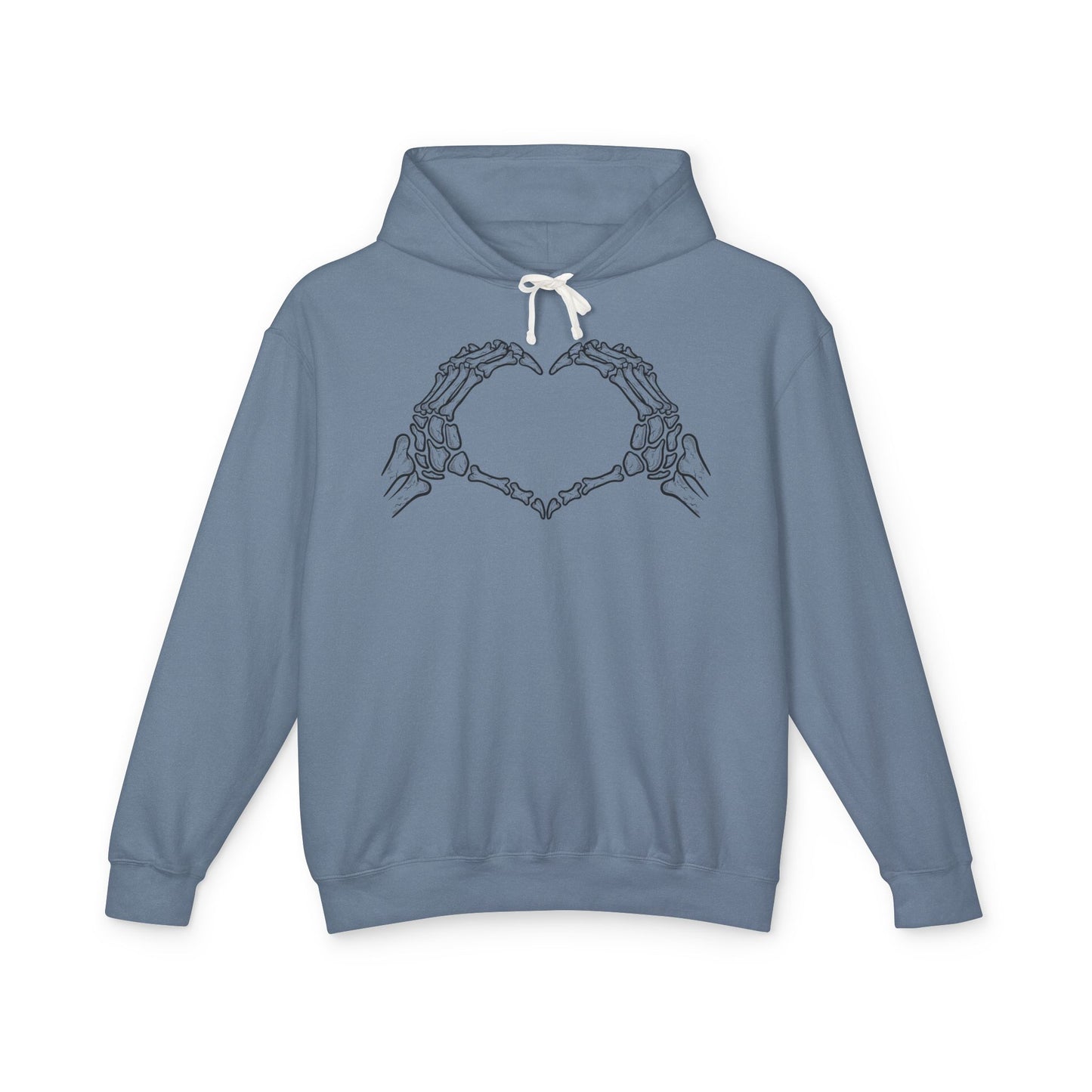 Skeleton Hands Heart Unisex Lightweight Hoodie, Skeleton Hoodie, Gift for Him, Gift for Her, Halloween Sweatshirt, Cozy Casual Wear