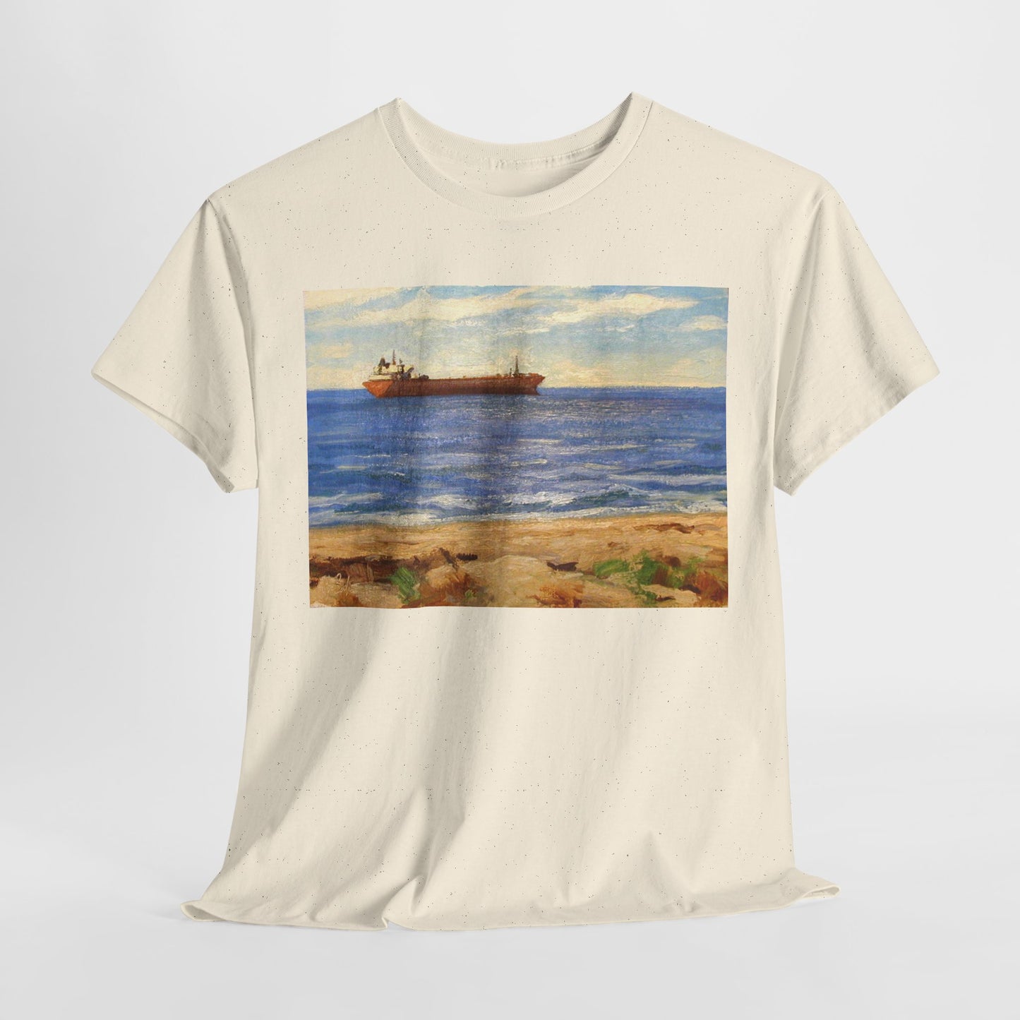 Coastal Scene Unisex Heavy Cotton Tee - Perfect for Beach Lovers