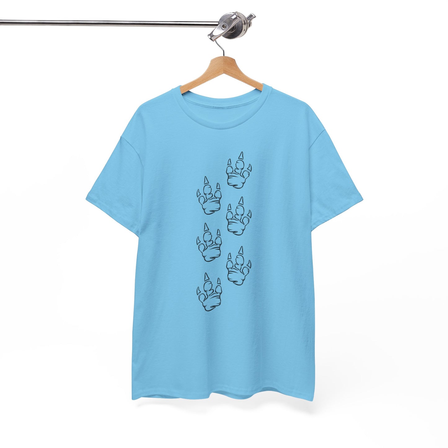 Creative Unisex Heavy Cotton Tee with Playful Dinosaur Print Design