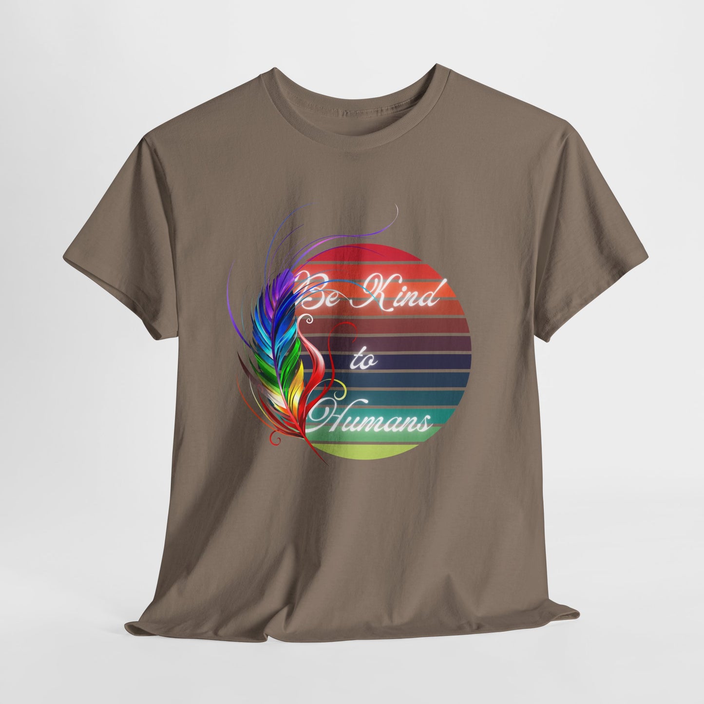 Be Kind to Humans Unisex Heavy Cotton Tee - Colorful Graphic Tee for Kindness Advocates
