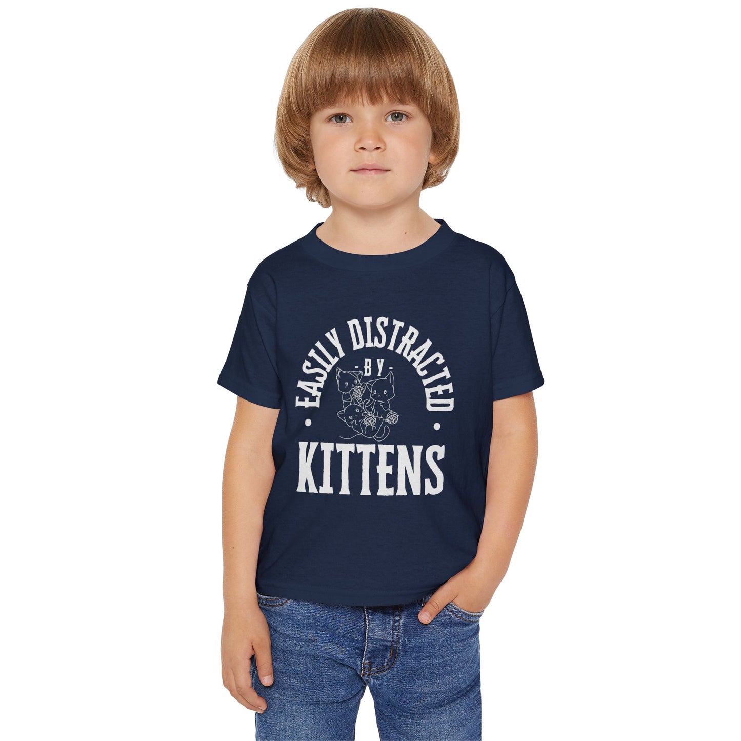 Toddler T-shirt - Easily Distracted by Kittens Design