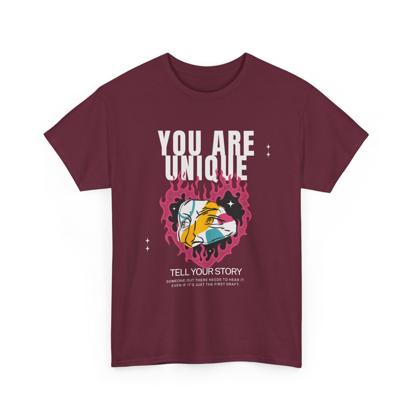 You Are Unique Unisex Heavy Cotton Tee - Empowering Graphic T-Shirt for Self-Expression
