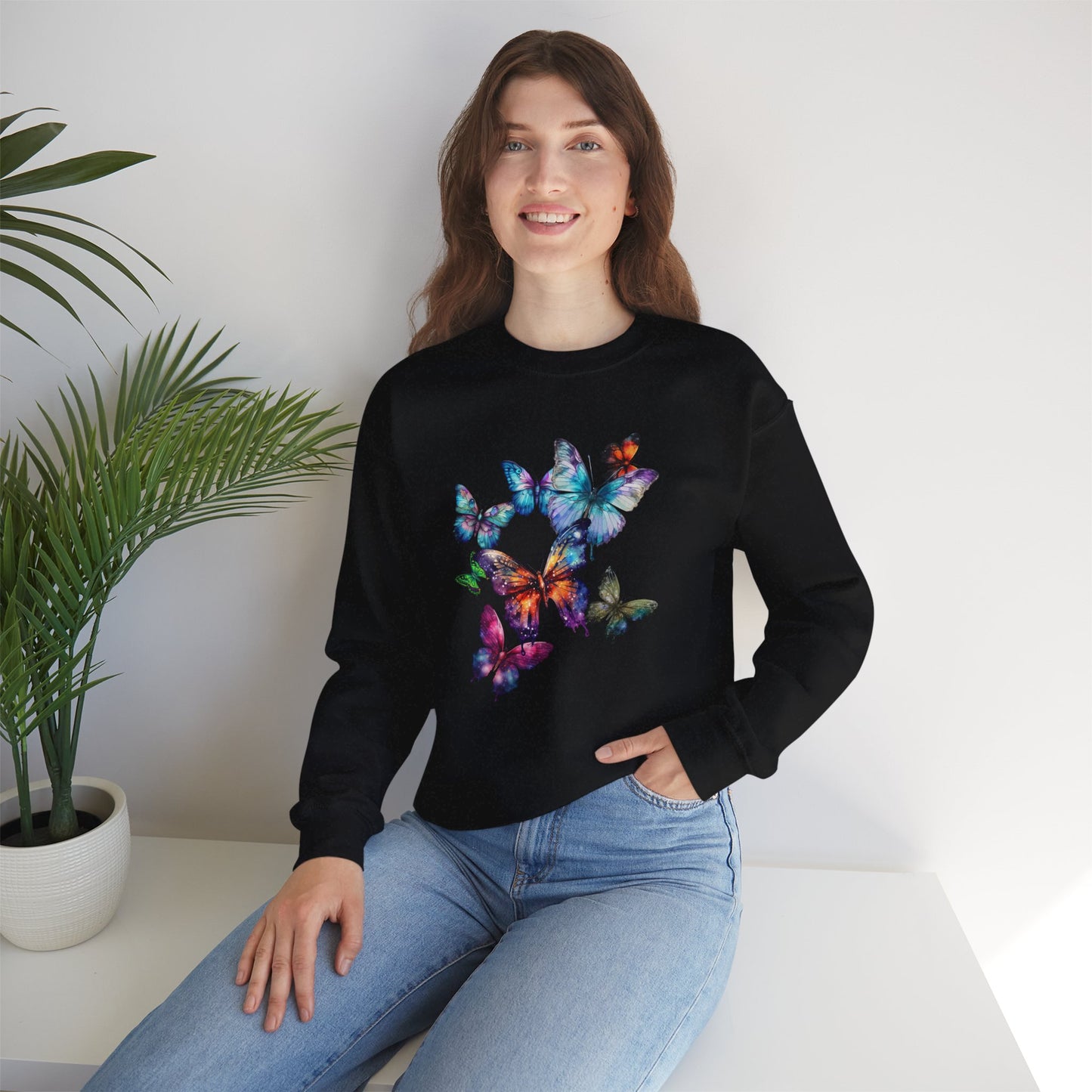 Butterfly Dreams Unisex Sweatshirt - Cozy Graphic Crewneck, Perfect for Nature Lovers, Gift for Friends, Spring Style, Casual Wear