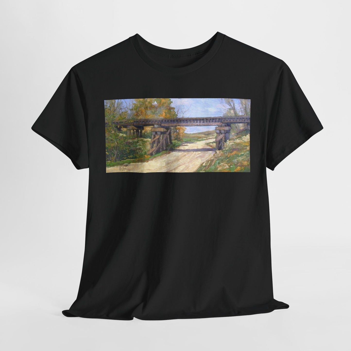 Artistic Cotton Tee – Vintage Landscape Print