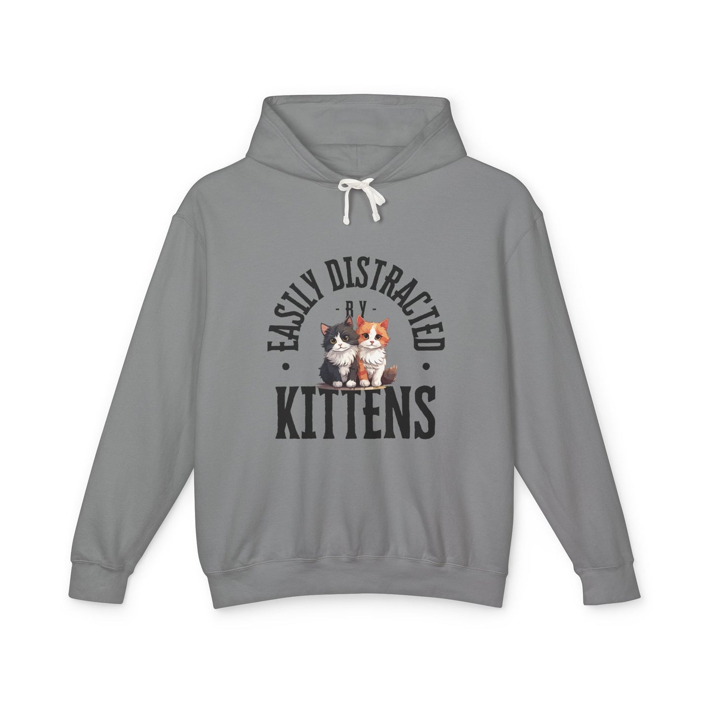 Easily Distracted Kittens Unisex Hoodie, Cute Cat Apparel, Cozy Sweatshirts for Cat Lovers, Gift for Pet Owners, Funny Animal Sweatshirt