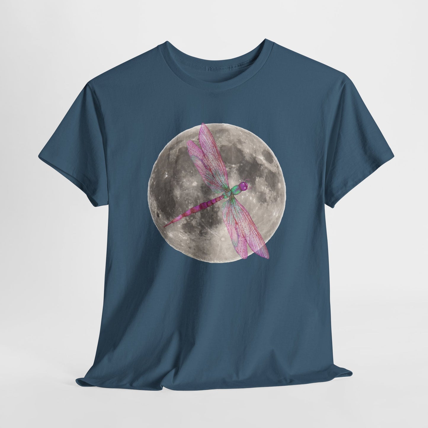 Moonlight Dragonfly Tee, Enchanted Nature Shirt for Dreamers, Boho Style Gift, Celestial Gifts, Casual Everyday Wear