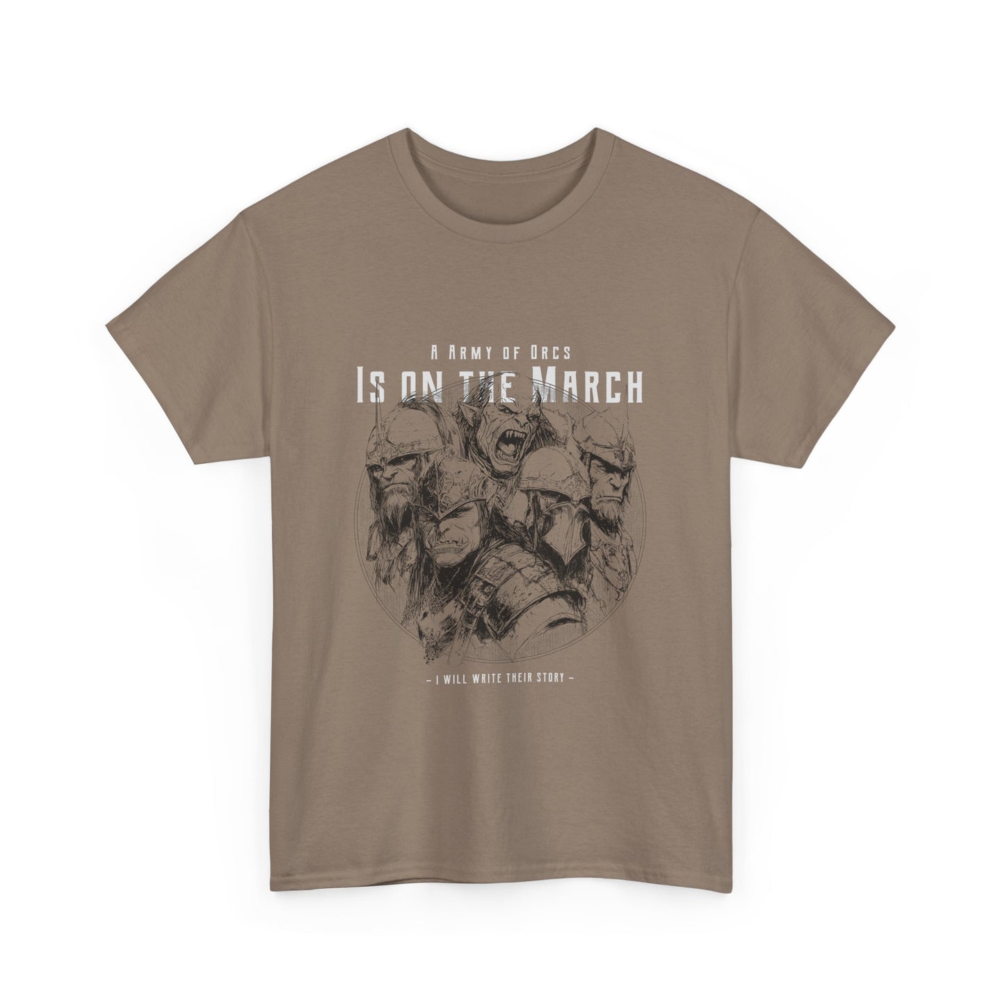 Unisex Heavy Cotton Tee - Fantasy Orc Graphic Tee for Adventure Novel Enthusiasts