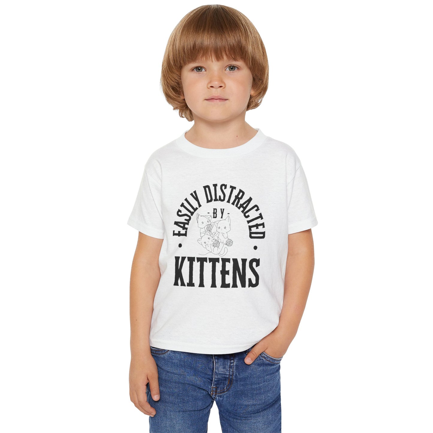 Toddler T-shirt - Easily Distracted by Kittens Design