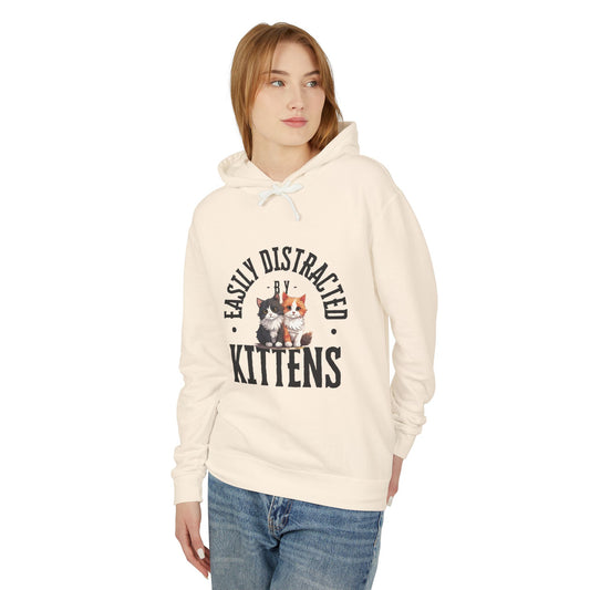 Easily Distracted Kittens Unisex Hoodie, Cute Cat Apparel, Cozy Sweatshirts for Cat Lovers, Gift for Pet Owners, Funny Animal Sweatshirt