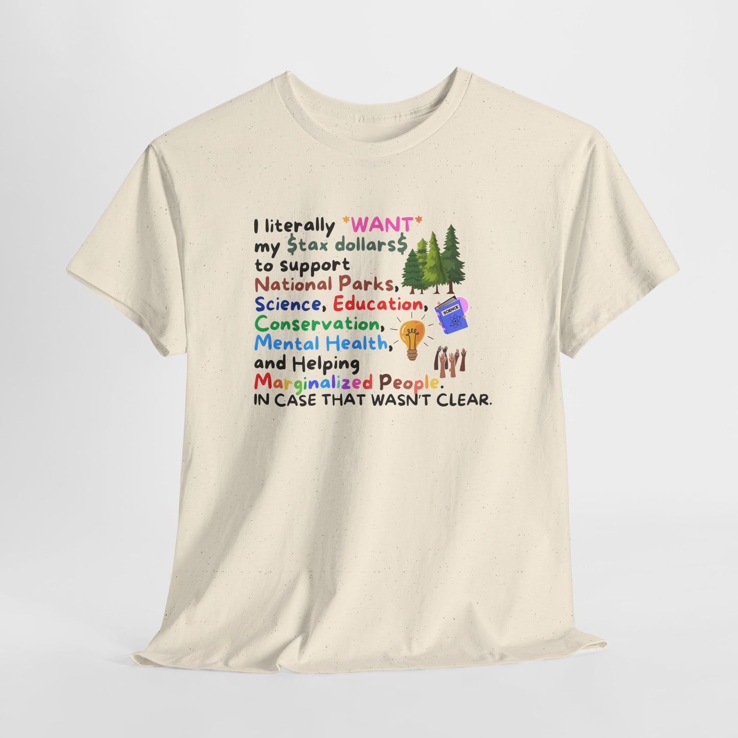 Supportive Message Unisex Heavy Cotton Tee - Conservation & Mental Health Awareness