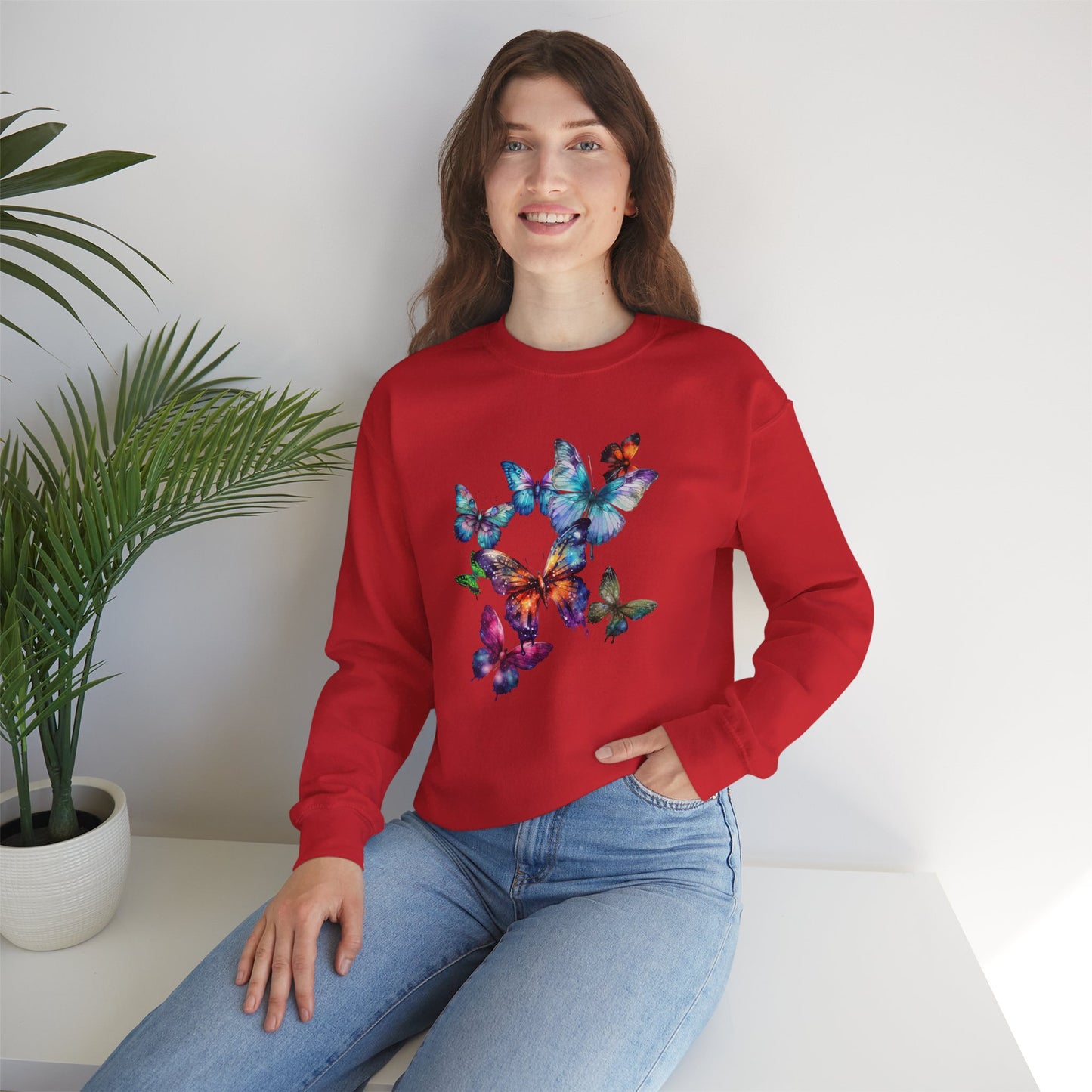 Butterfly Dreams Unisex Sweatshirt - Cozy Graphic Crewneck, Perfect for Nature Lovers, Gift for Friends, Spring Style, Casual Wear