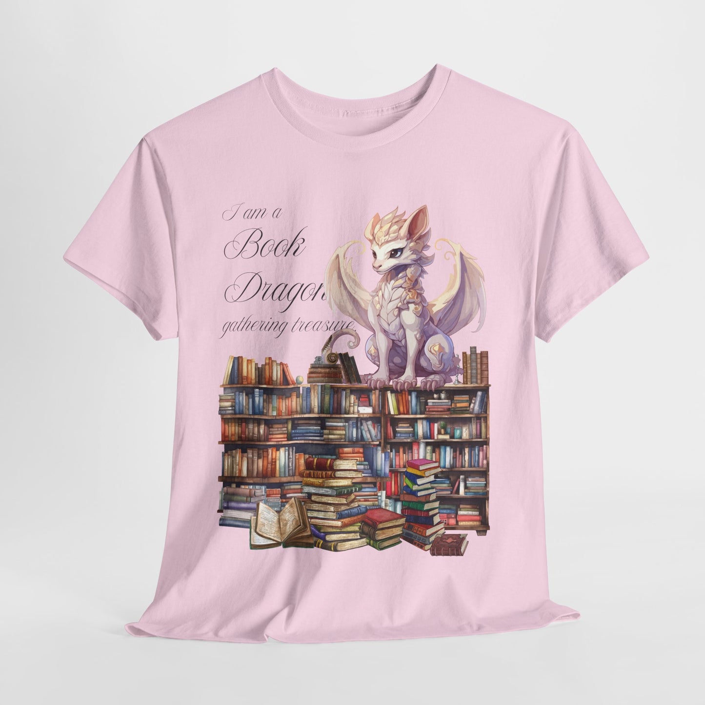 Book Dragon Unisex Heavy Cotton Tee - Perfect for Book Lovers