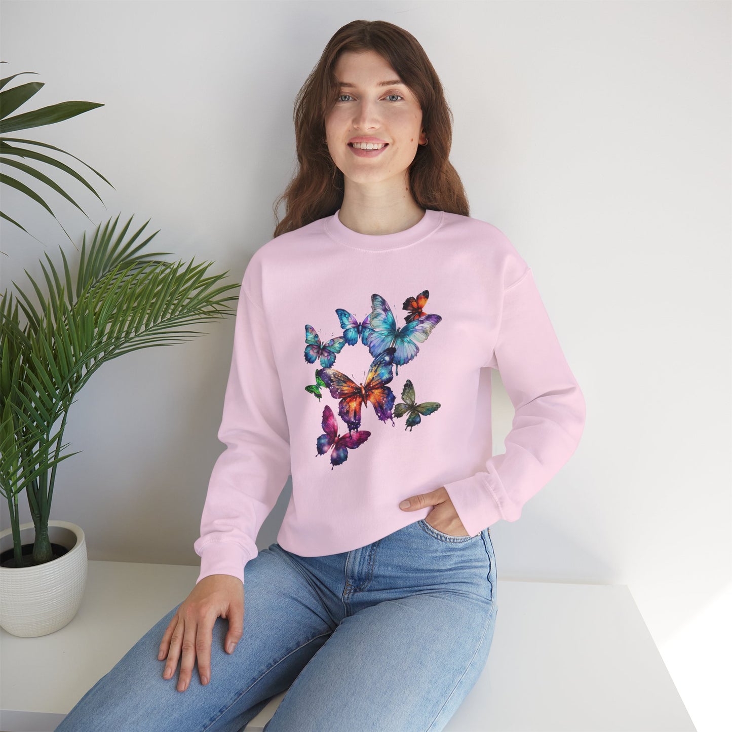 Butterfly Dreams Unisex Sweatshirt - Cozy Graphic Crewneck, Perfect for Nature Lovers, Gift for Friends, Spring Style, Casual Wear