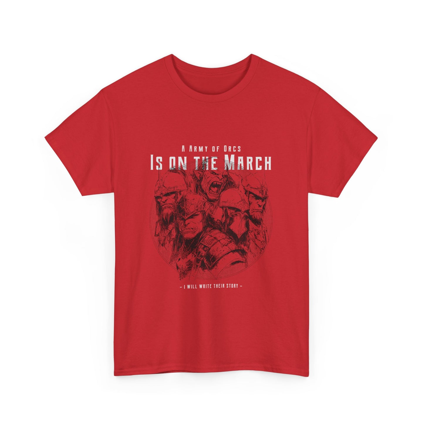 Unisex Heavy Cotton Tee - Fantasy Orc Graphic Tee for Adventure Novel Enthusiasts