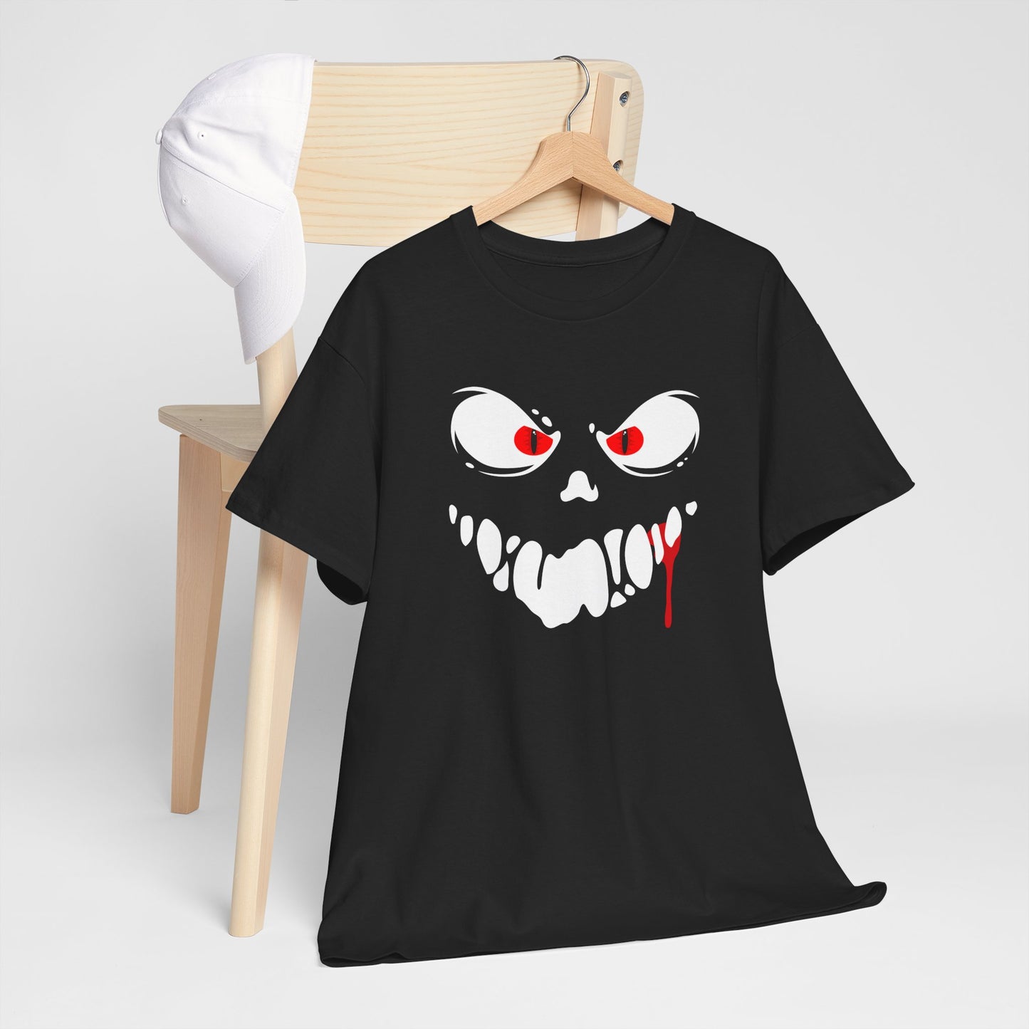 Freaky Halloween Unisex Heavy Cotton Tee - Scary Ghost Design