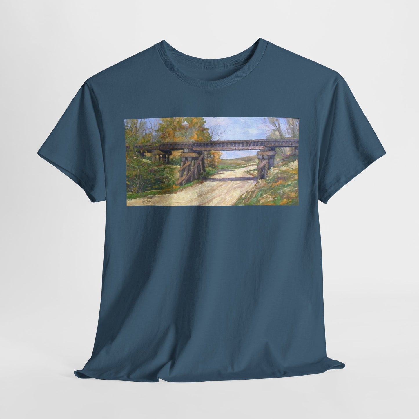 Artistic Cotton Tee – Vintage Landscape Print