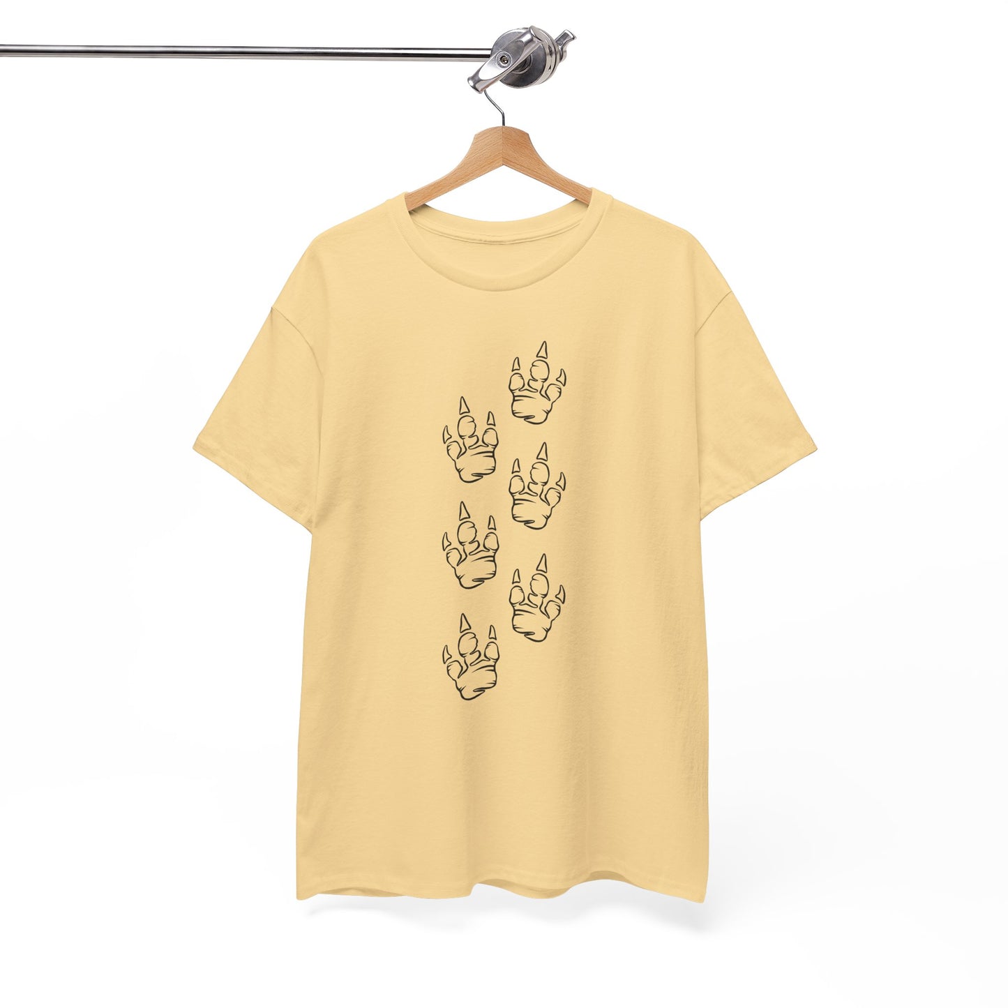 Creative Unisex Heavy Cotton Tee with Playful Dinosaur Print Design