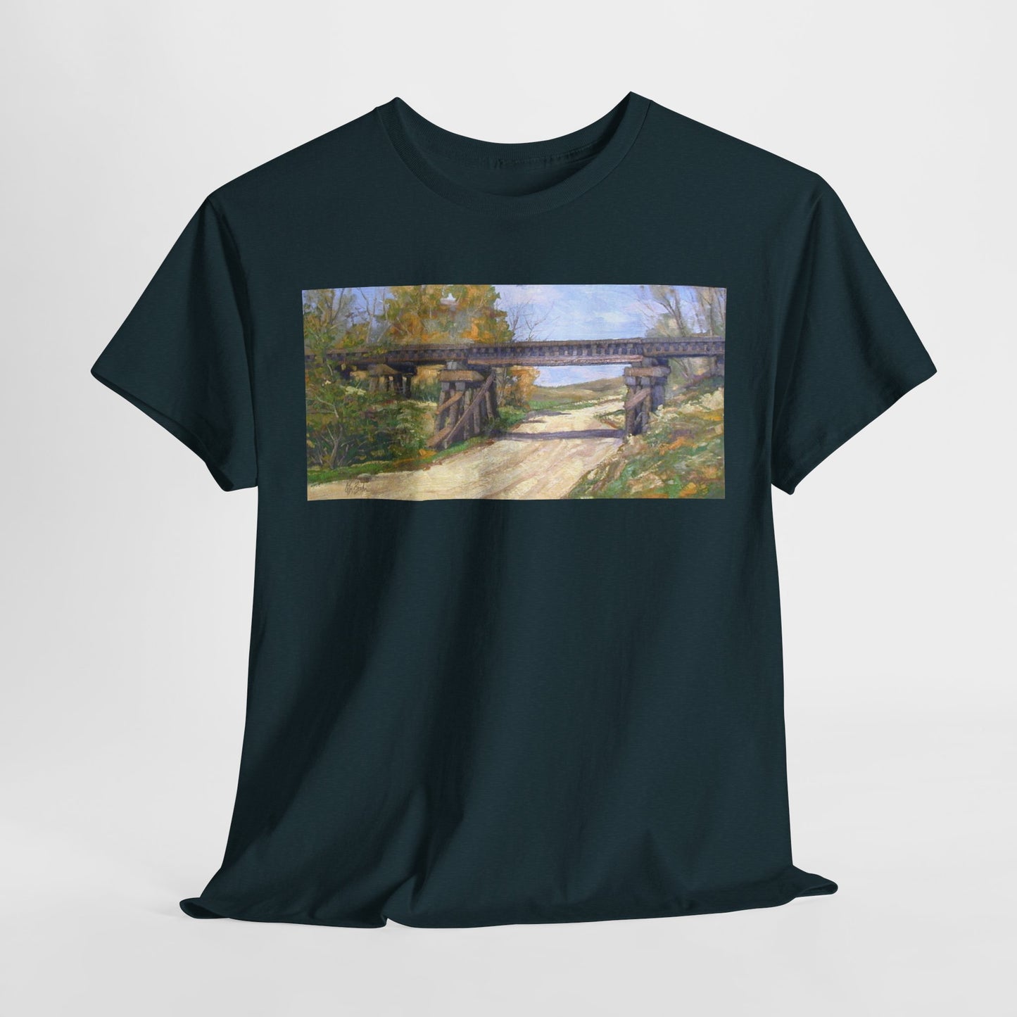 Artistic Cotton Tee – Vintage Landscape Print