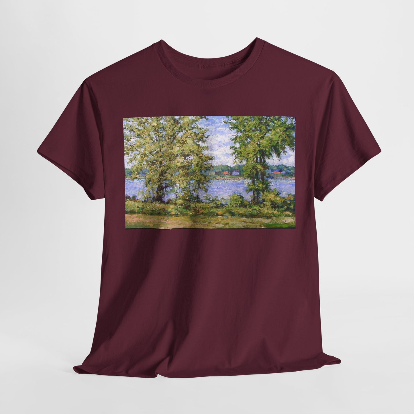 Stylish Unisex Heavy Cotton Tee with Nature Print - Perfect for Casual Wear and Outdoor Adventures